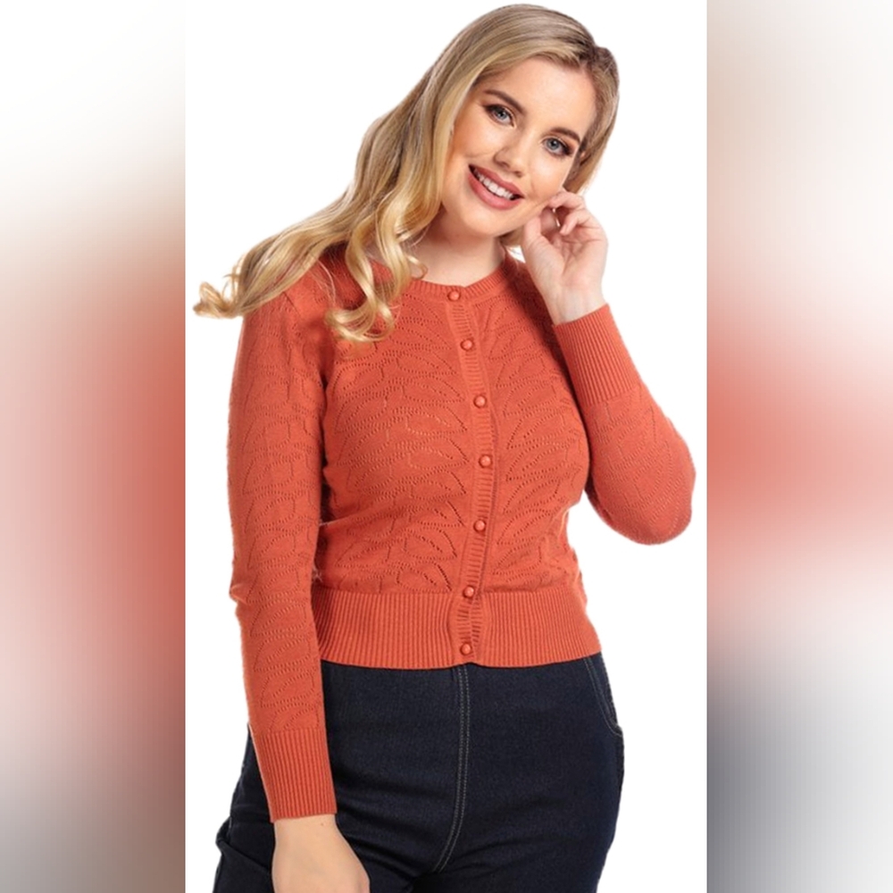Collectif Leah Vintage Leaves Cardigan